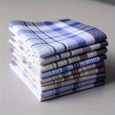 1pc Men's Polyester Handkerchief Classic Plaid Business Pocket Towel Absorbent 40cm Square Towel