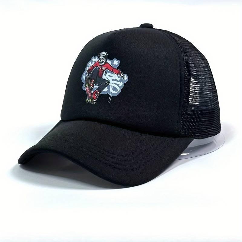 ightweight Polyester Streetwear Hat for Men & Women, All-Season Casual Unisex Cap, Hand Wash Only, Perfect Gift for Skateboard Enthusiasts