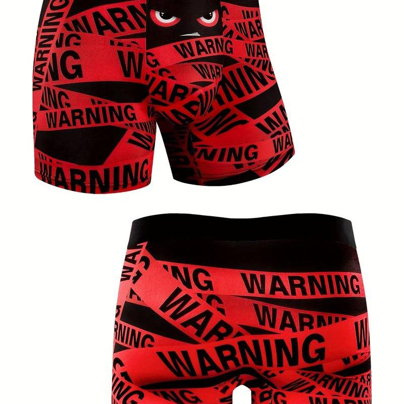 Men'S Breathable Athletic Boxer Briefs with Red Eye Graphic - Lightweight, Quick-Dry, Elastic Waistband