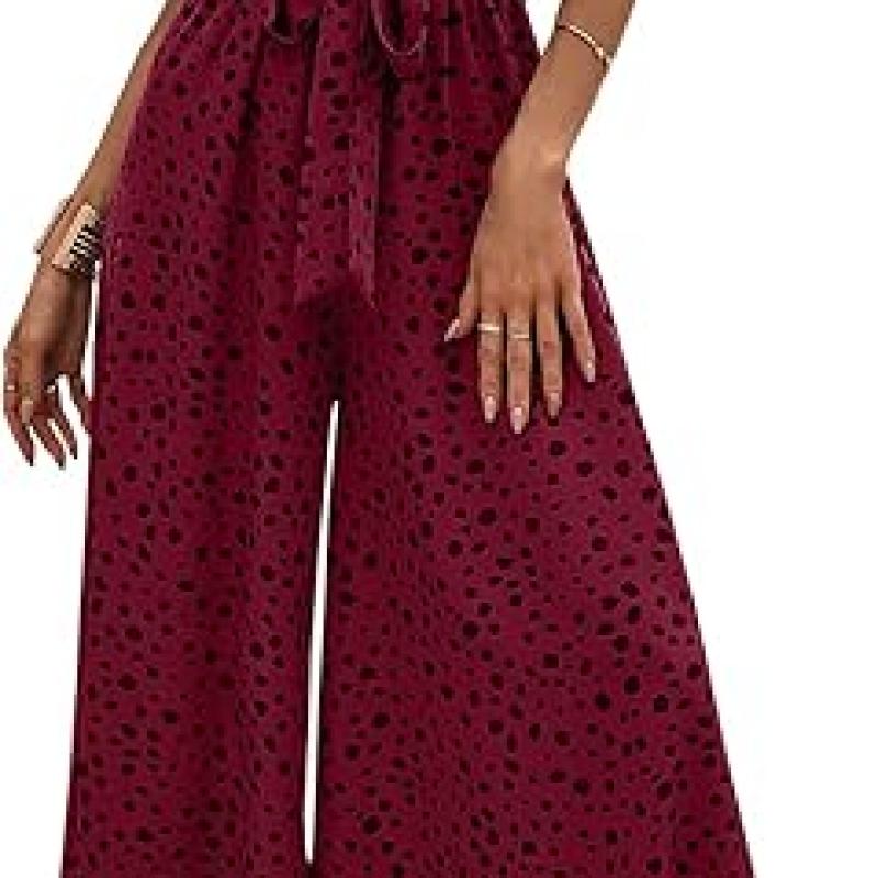 Women's Jumpsuits Dressy Casual Summer Loose Wide Leg Tank Top Jumpsuit with Belt