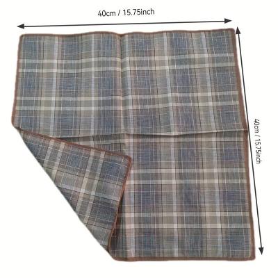 Vintage Dark Plaid Cotton Handkerchief, Classic Retro Style, Universal for Men & Women, Thoughtful Gift for Father'S Day & Birthdays, Portabl