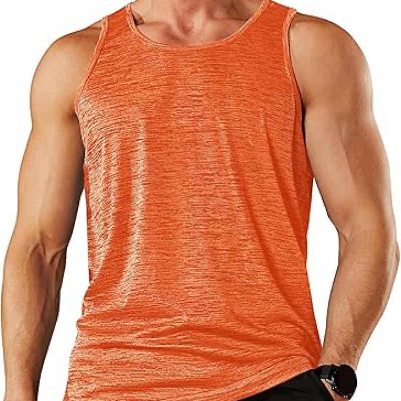 Men's Tank Tops Quick Dry Sleeveless Workout Muscle Shirt Athletic Bodybuilding Gym Performance Tee Shirts