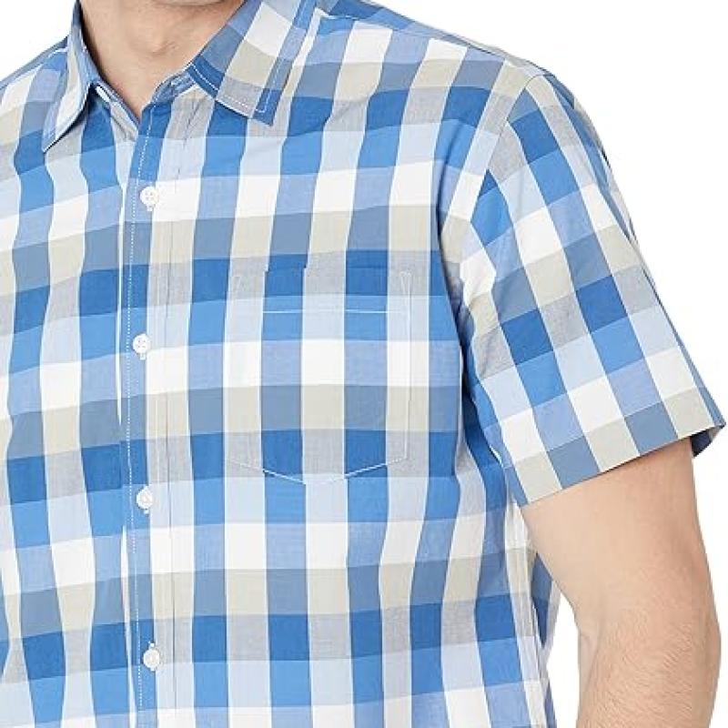 Essentials Men's Regular-Fit Short-Sleeve Poplin Shirt
