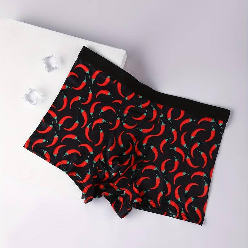 CailanKailin Men'S Fiber Boxer Briefs, Ultra-Thin Geometric Pattern