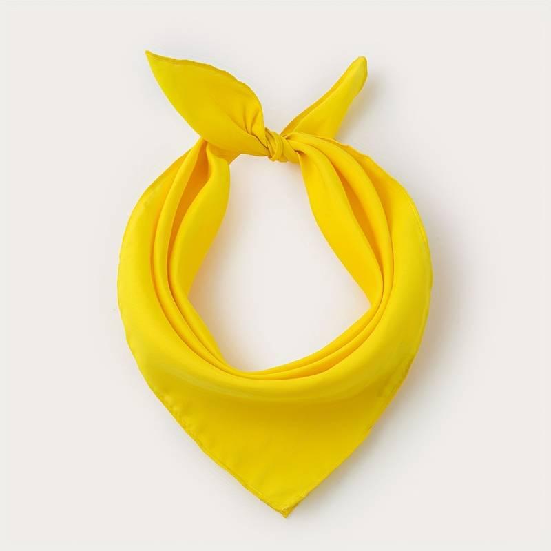 Elegant Red Satin Square Scarf - Imitation Silky Shawl, Neckerchief & Head Wrap for Women