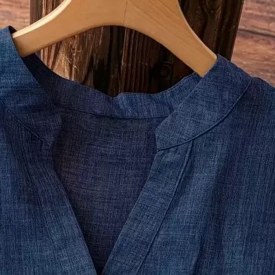 Women'S Elegant V-Neck Blouse - Long Sleeve, Button-Up Shirt